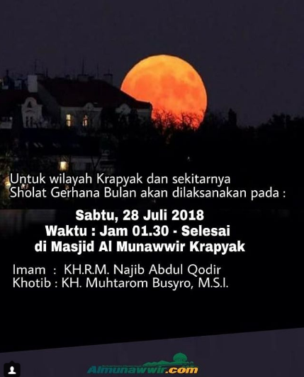 Sholat Gerhana Bulan di Al Munawwir Krapyak