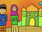 contoh gambar tema ramadhan simple untuk ana sd