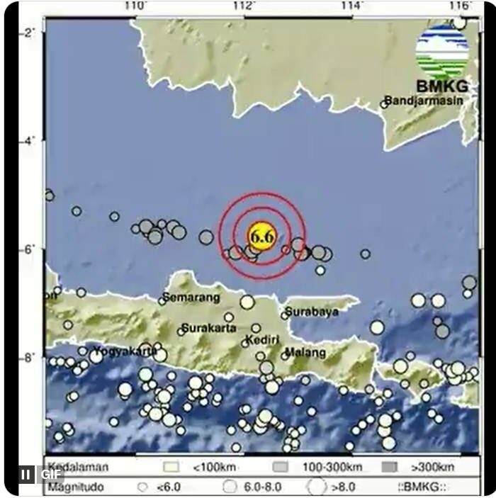 info gempa tuban bawean 22 maret 2024 BMKG